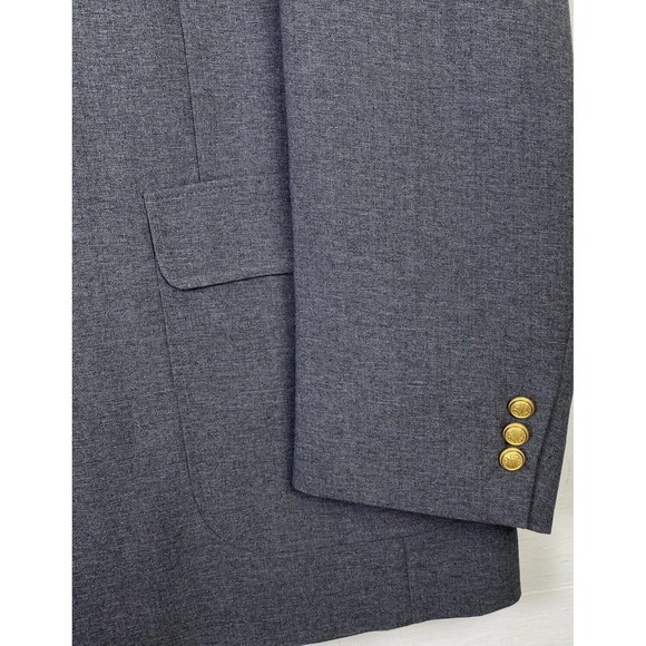 David Taylor Blazer Gray 46L Crested Gold Buttons Wool Blend Academia Regency - Picture 3 of 13